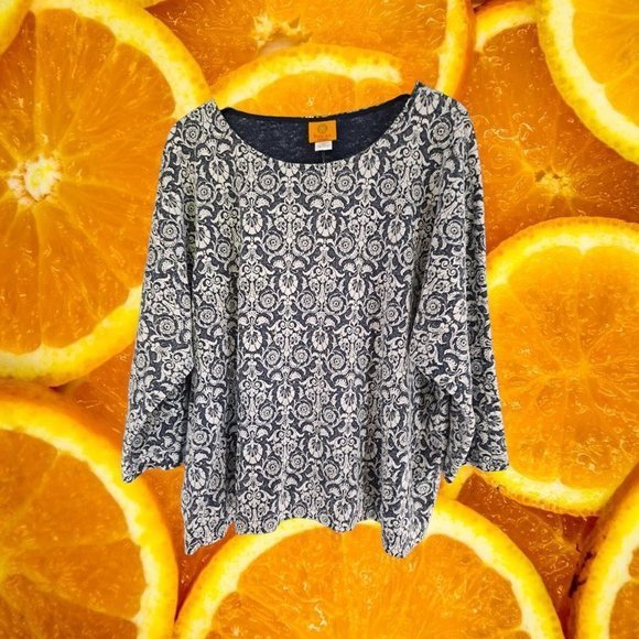 RUBY Rd Black and White‎ Designed Blouse Size 2XL - Picture 2 of 5